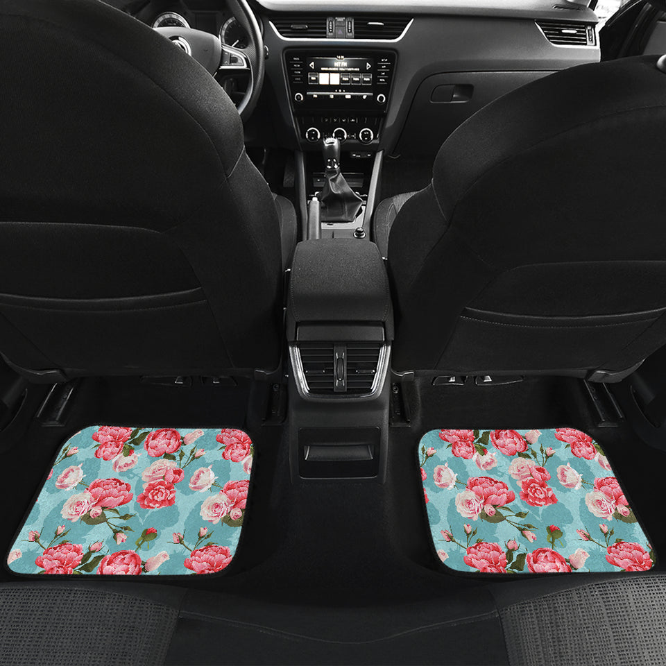 Rose Pattern Print Design 03 Front and Back Car Mats