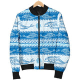 Dolphin Tribal Pattern background Men Bomber Jacket