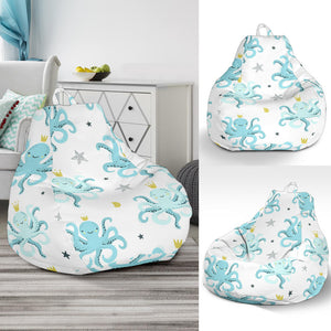 Octopus Blue Pattern Bean Bag Cover