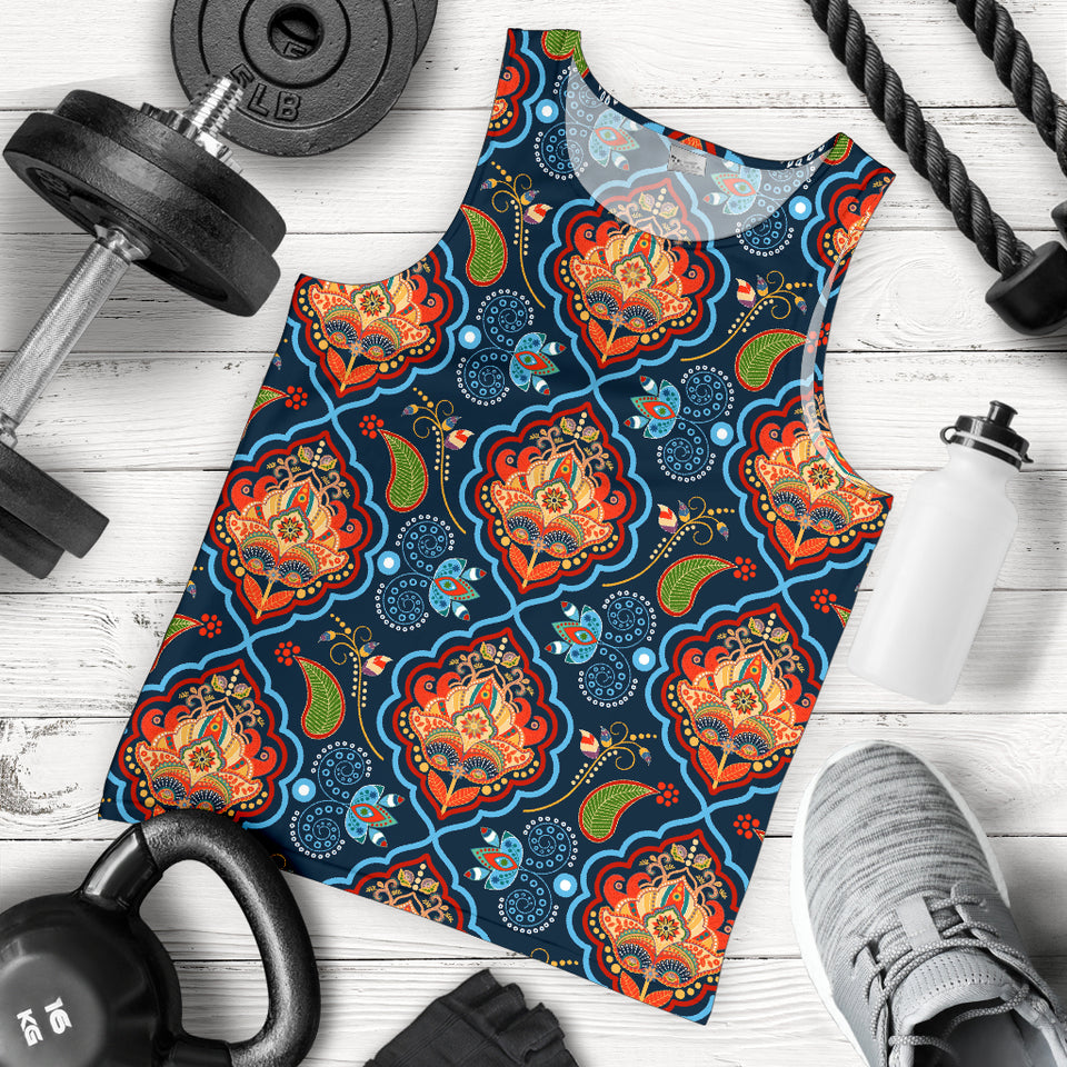 Indian Traditional Pattern Men Tank Top