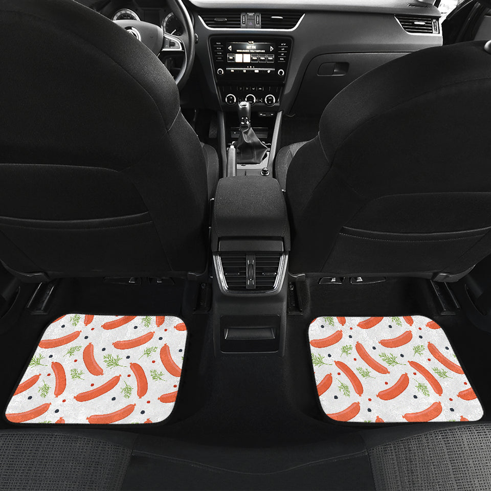 Sausage Pattern Print Design 03 Front and Back Car Mats