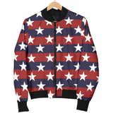 USA Star Pattern Background Women Bomber Jacket