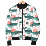 Whale Jelly Fish Pattern  Women Bomber Jacket