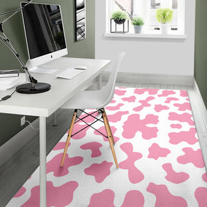 Pink Cow Skin Pattern Area Rug