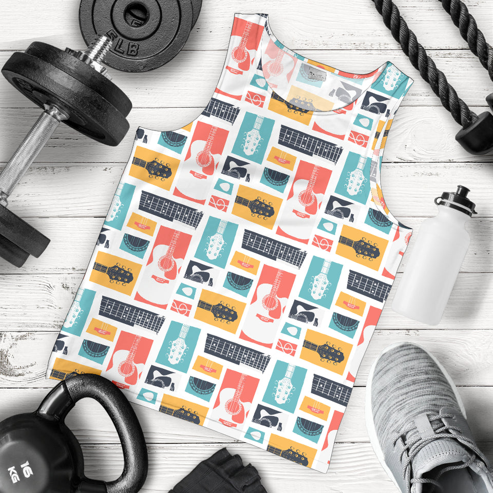 Guitar Pattern Background Men Tank Top