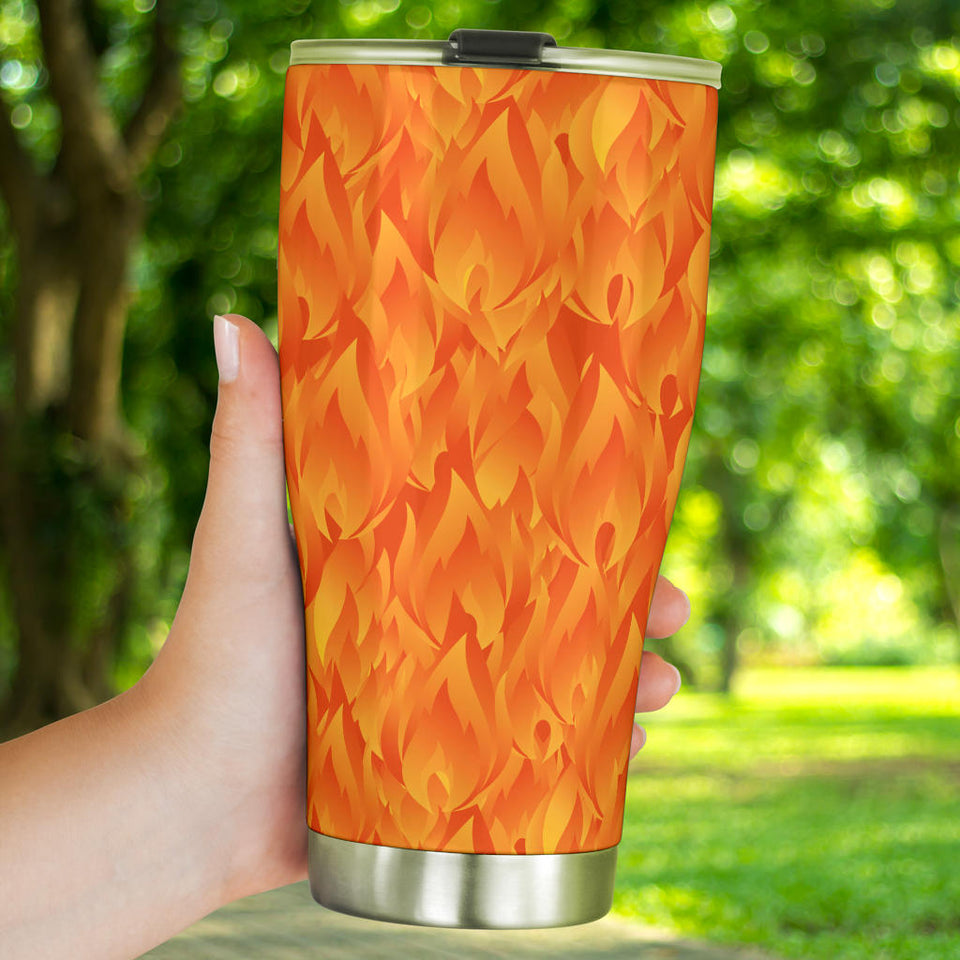 Red Flame Fire Pattern Tumbler