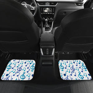 Music Notes Pattern Print Design 03 Front and Back Car Mats