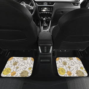 Potato Chips Pattern Print Design 02 Front and Back Car Mats