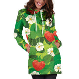 Strawberry Leaves Pattern Women Hoodie Dress