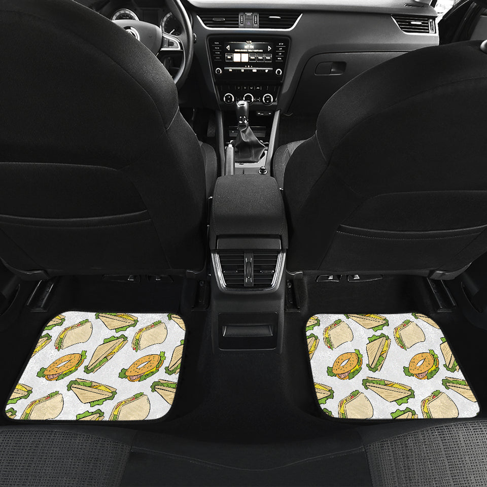 Sandwich Pattern Print Design 05 Front and Back Car Mats