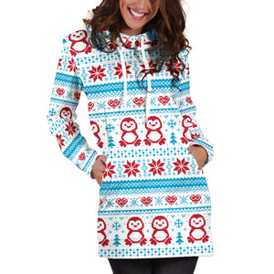 Penguin Sweater Printed Pattern Women Hoodie Dress