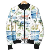 Sailboat Pattern Theme Men Bomber Jacket