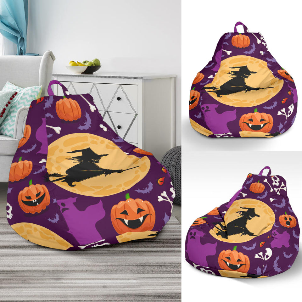 Halloween Pumpkin Witch Pattern Bean Bag Cover