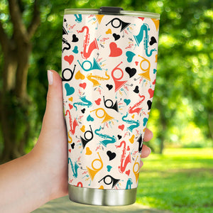 Saxophone Pattern Background Tumbler