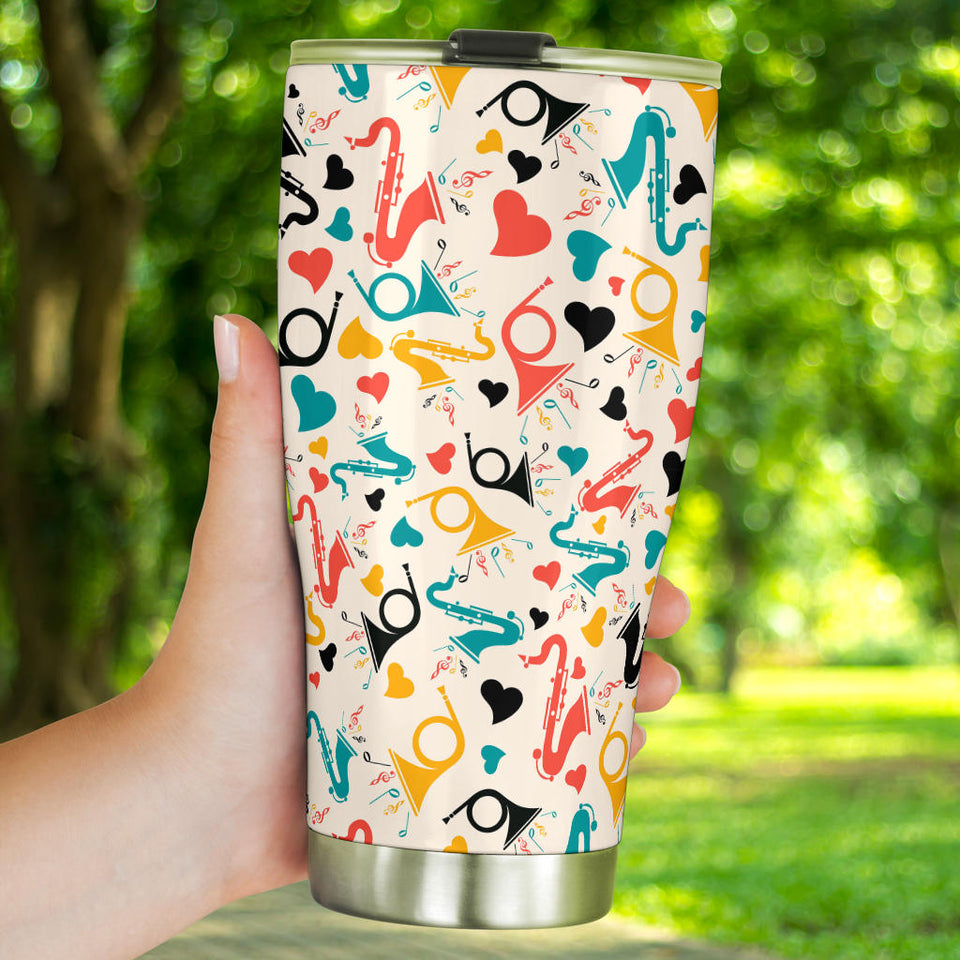 Saxophone Pattern Background Tumbler