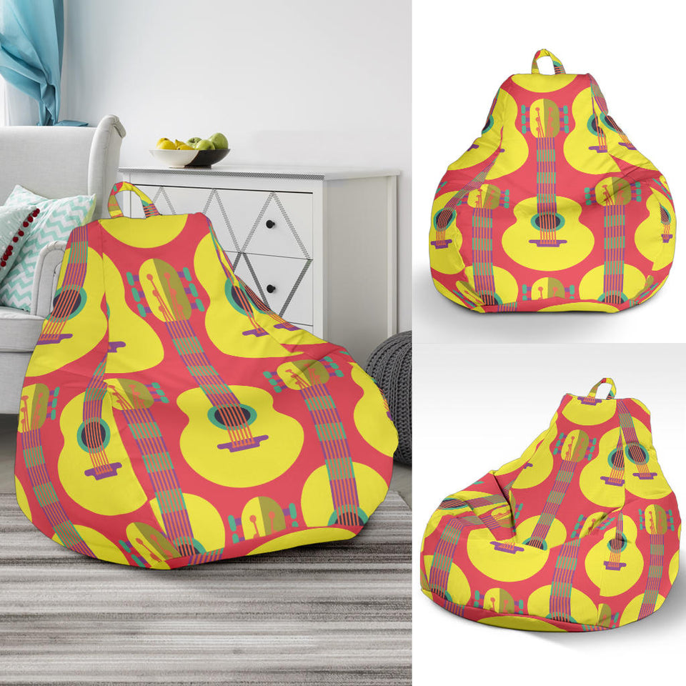 Classic Guitar Theme Pattern Bean Bag Cover