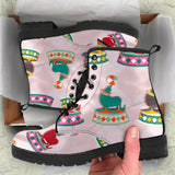 Colorful Sea Lion Pattern Leather Boots