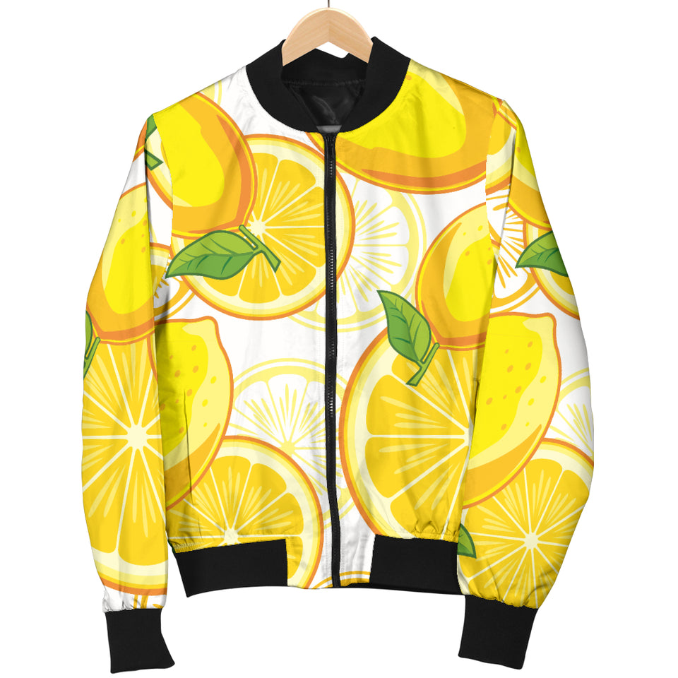 Lemon Pattern Background Men Bomber Jacket