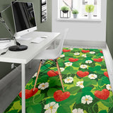 Strawberry Leaves Pattern Area Rug