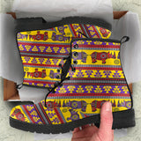 Rhino African Afro Dashiki Adinkra Kente Ethnic Motifs Leather Boots