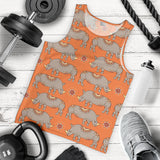 Rhino Pattern Theme Men Tank Top