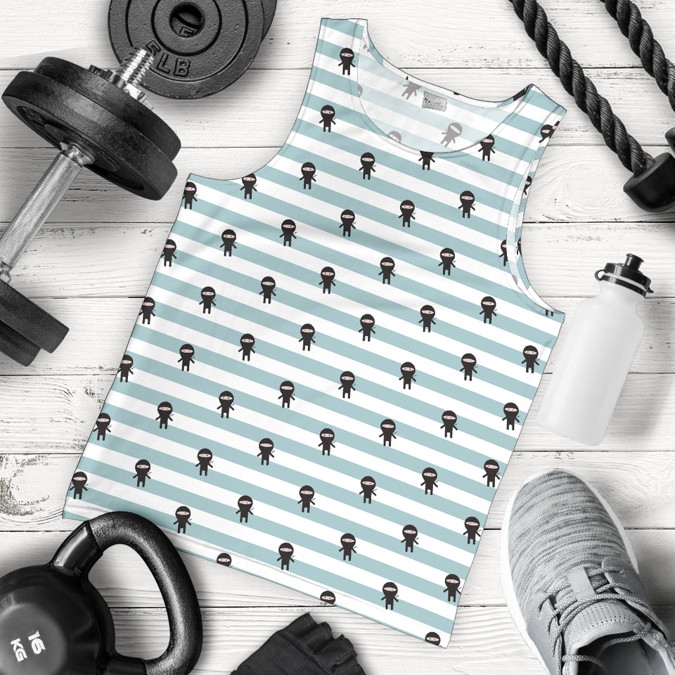 Ninja Pattern Stripe Background Men Tank Top