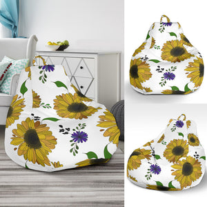 Sunflower Pattern Background Bean Bag Cover