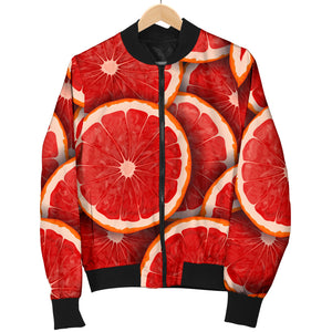 Sliced Grapefruit Pattern Background Men Bomber Jacket