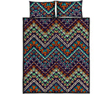 Zigzag Chevron African Afro Dashiki Adinkra Kente Pattern Quilt Bed Set