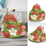 Strawberry Leaves Flower Pattern Bean Bag Cover