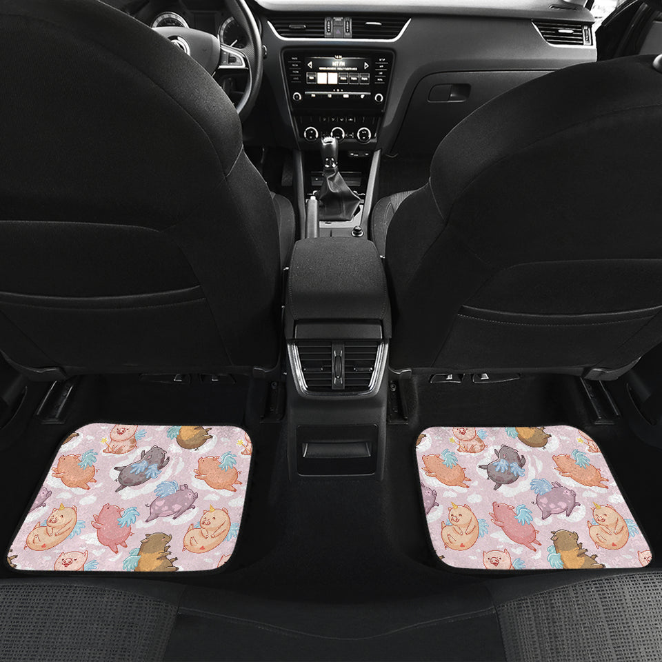 Pig Pattern Print Design 02 Front and Back Car Mats