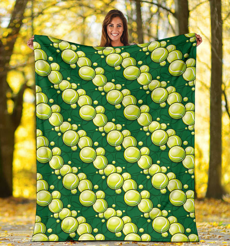 Tennis Pattern Print Design 04 Premium Blanket