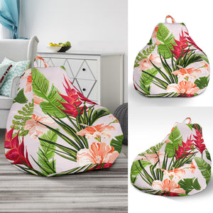 Heliconia Hibiscus Leaves Pattern Bean Bag Cover