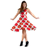 Tomato Pattern Sleeveless Midi Dress