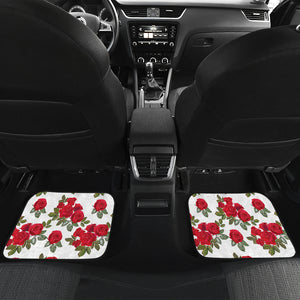 Rose Pattern Print Design 05 Front and Back Car Mats