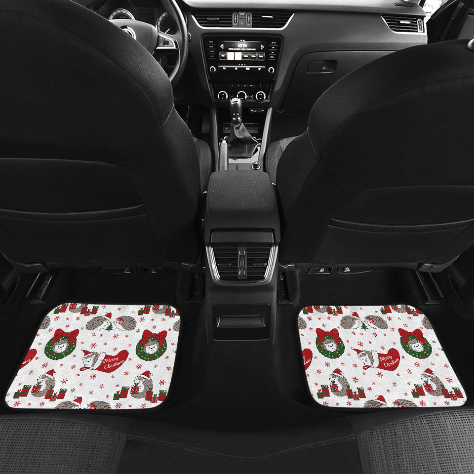 Hedgehog Pattern Print Design 05 Front and Back Car Mats