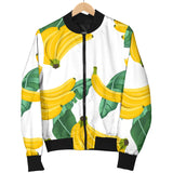 Banana and Leaf Pattern Women Bomber Jacket