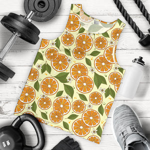 Sliced Orange Leaves  Pattern Men Tank Top