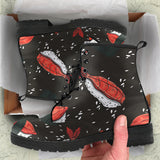 Sushi Theme Pattern Leather Boots