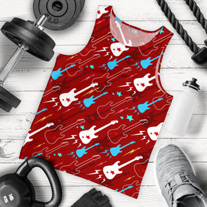 Electical Guitar Red Pattern Men Tank Top