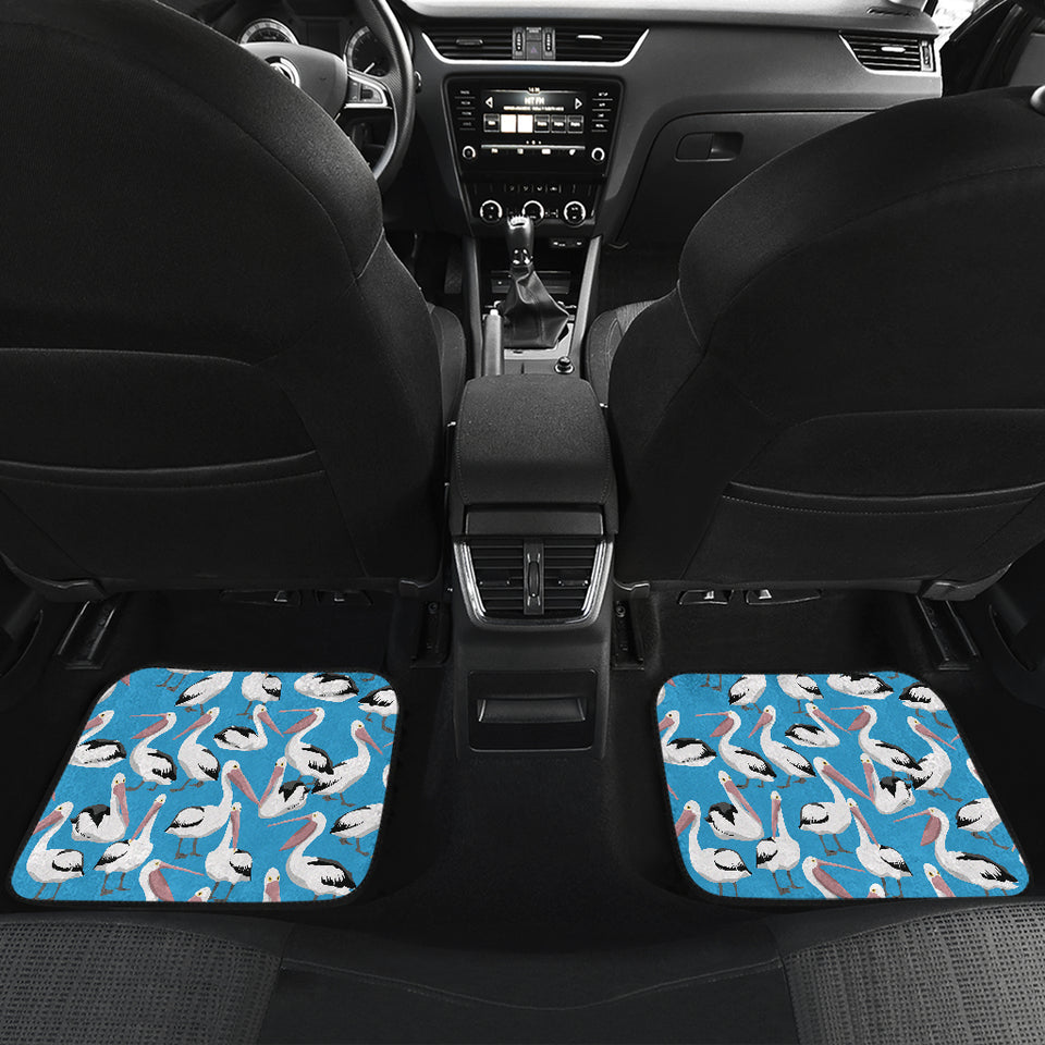 Pelican Pattern Print Design 04 Front and Back Car Mats