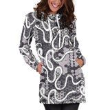 Snake Gray Pattern Women Hoodie Dress