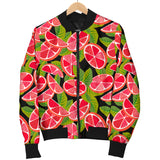 Grapefruit Leaves Pattern Men Bomber Jacket