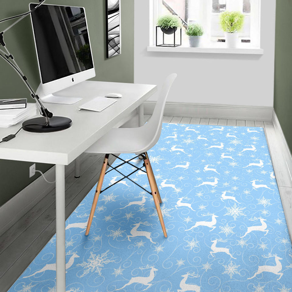 Snowflake Deer Pattern Area Rug