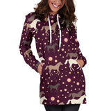 Horse Pattern Background Women Hoodie Dress