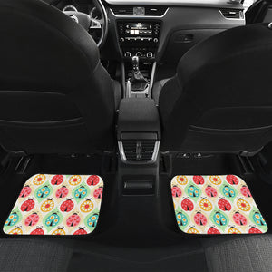 Ladybug Pattern Print Design 02 Front and Back Car Mats