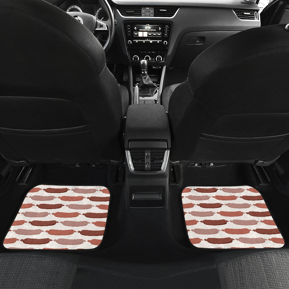 Sausage Pattern Print Design 02 Front and Back Car Mats