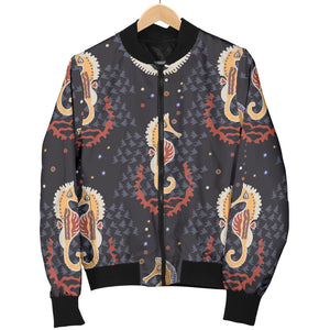 Seahorse Pattern Men Bomber Jacket