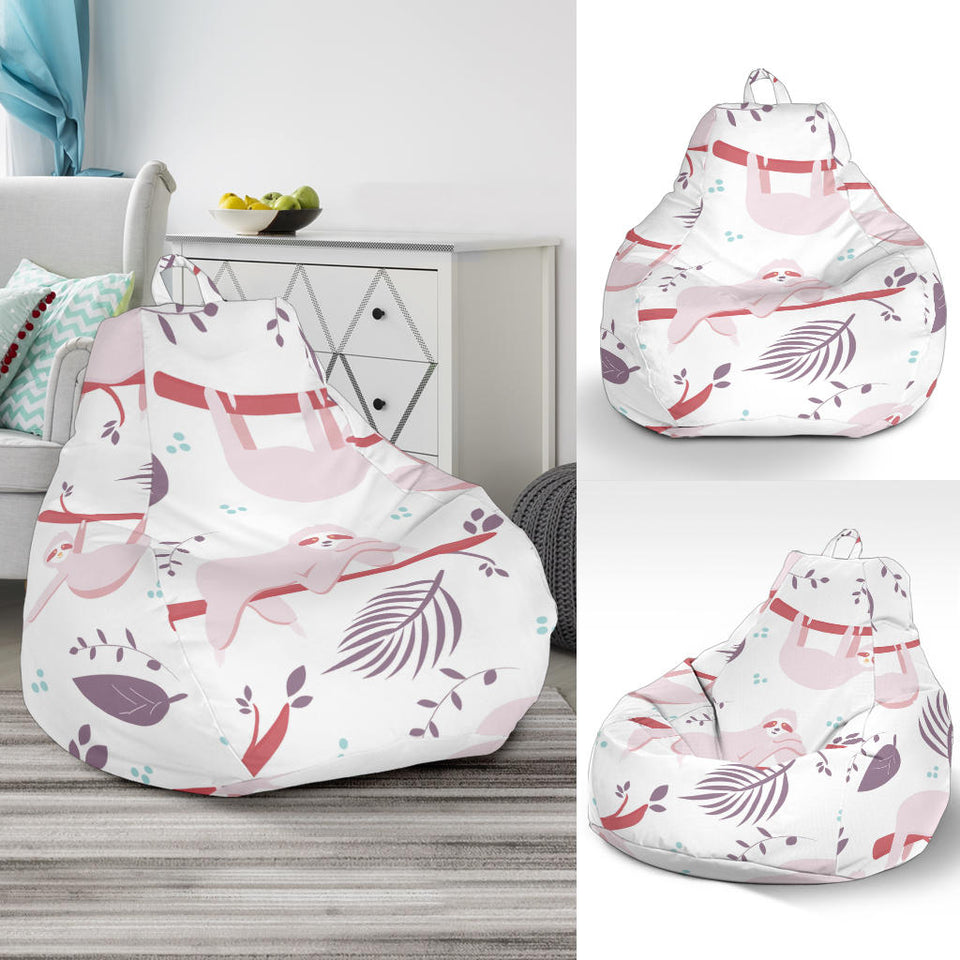 Sloth Leaves Pattern Bean Bag Cover