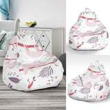 Sloth Leaves Pattern Bean Bag Cover